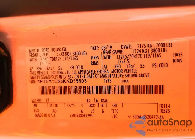 1FTEX1E53KKD18603: 75981865