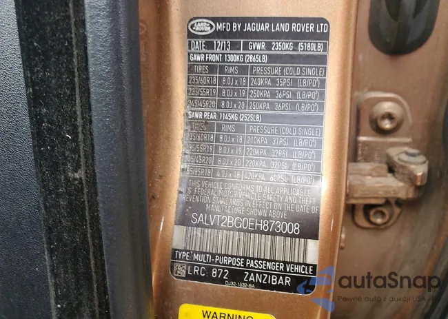 SALVT2BG0EH873008: 79254105