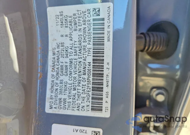 2HGFE2F58PH506144: 75371205