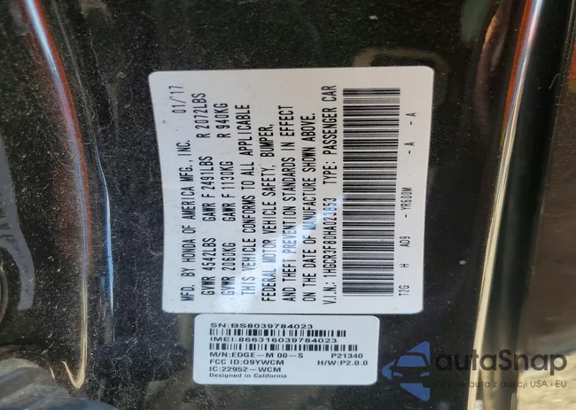 1HGCR3F80HA023853: 77296585