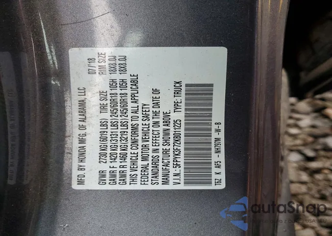 5FPYK3F72KB011225: 75557435