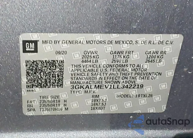 3GKALMEV1LL342219: 75595285