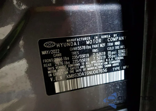 KM8S3DA16NU047656: 78993685