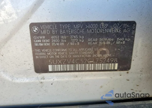 5UXZV4C52CL752498: 77484165