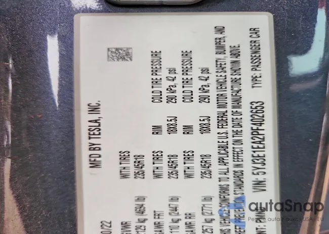 5YJ3E1EA2PF402653: 78561295