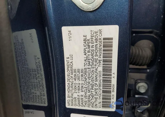 1HGCY2F88SA019005: 77700365