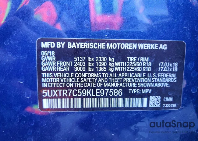 5UXTR7C59KLE97586: 77756595