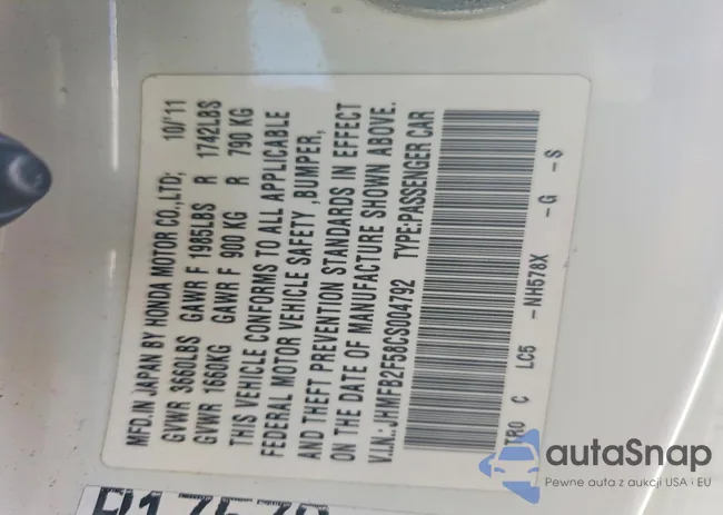 JHMFB2F58CS004792: 77168975