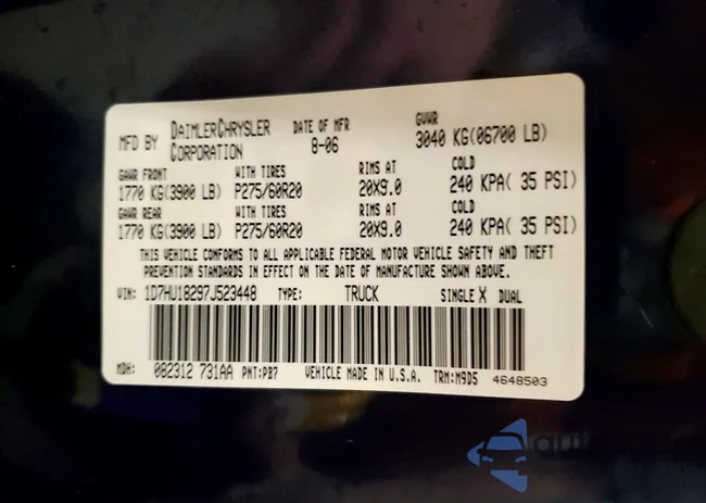 1D7HU18297J523448: 78711815