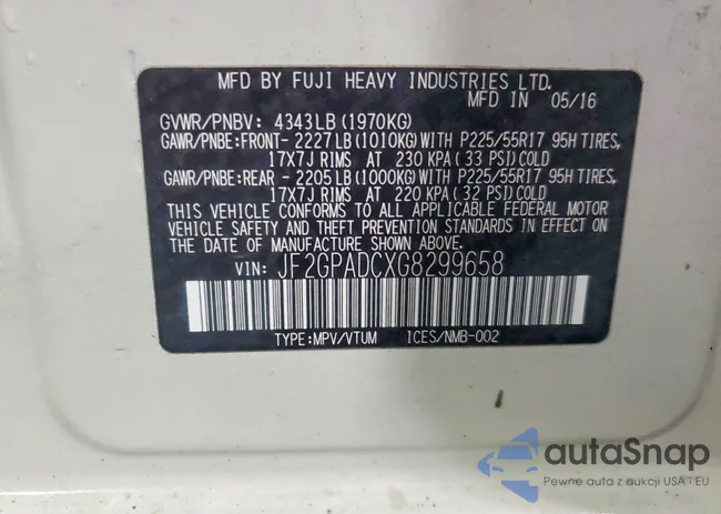 JF2GPADCXG8299658: 76988455