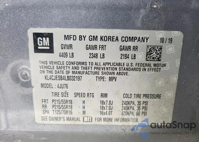 KL4CJESB4LB032197: 76408175