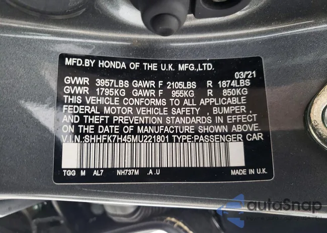 SHHFK7H45MU221801: 75591205