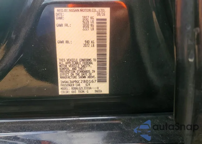 1N4AL3AP9GC280167: 75662995