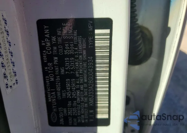 KM8J33A28GU043934: 77345835