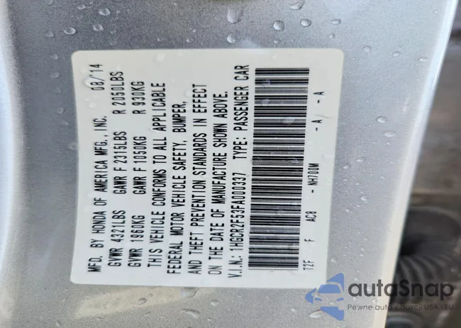 1HGCR2F53FA000337: 75638305