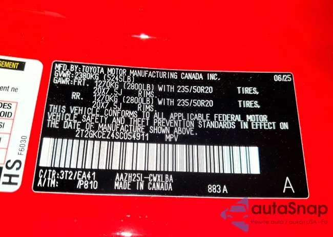 2T2GKCEZ4SC054911: 75303065