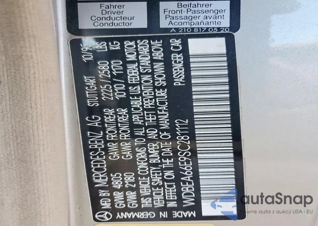 WDBEA66E9SC281112: 77231165