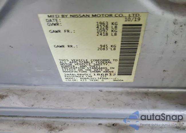 1N4BL4BV0LC186812: 74988115