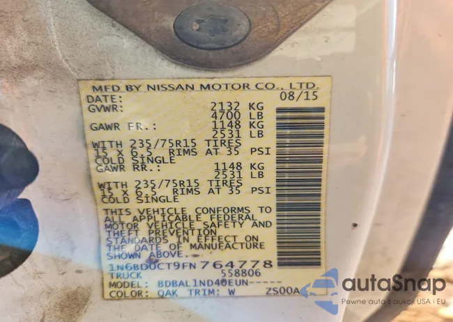 1N6BD0CT9FN764778: 77014635