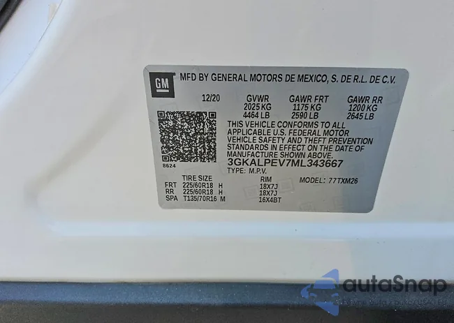 3GKALPEV7ML343667: 76860925