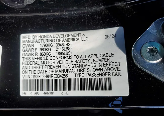 19XFL2H84RE034258: 78709735