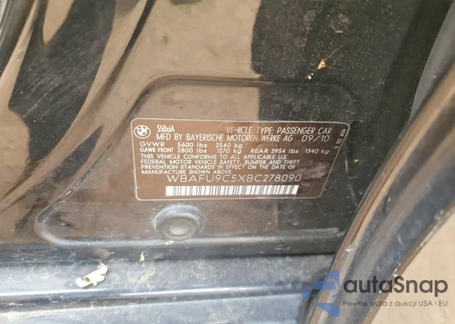 WBAFU9C5XBC278090: 75836665