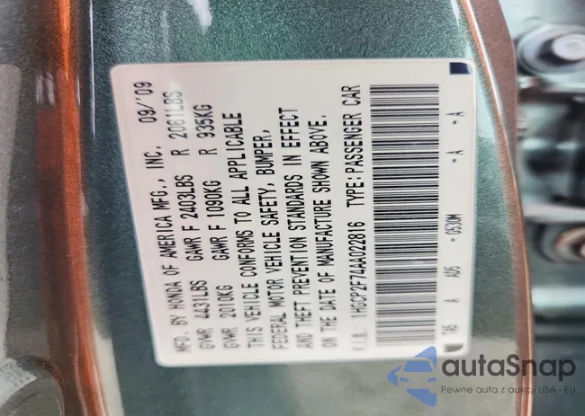 1HGCP2F74AA022816: 75560395