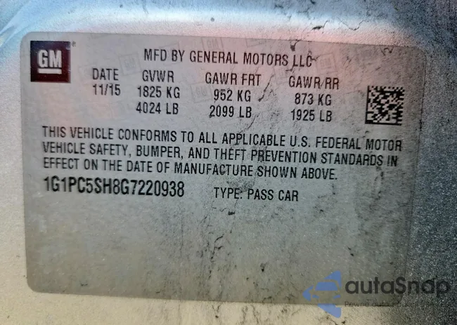 1G1PC5SH8G7220938: 76190685