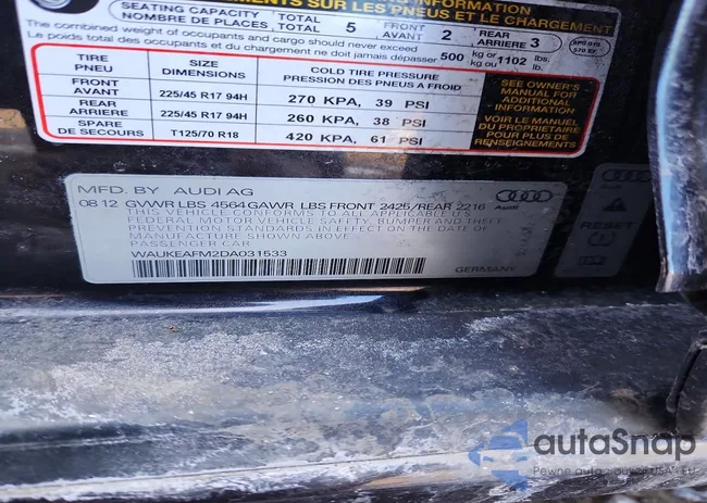 WAUKEAFM2DA031533: 75261415