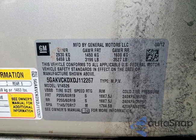 5GAKVCKDXDJ112267: 77909615