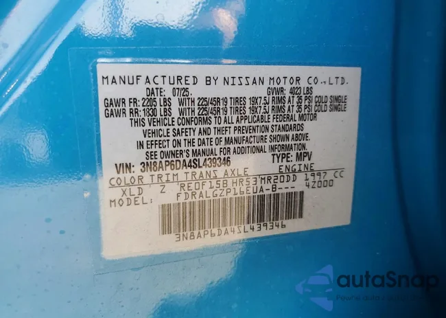 3N8AP6DA4SL439346: 78237825