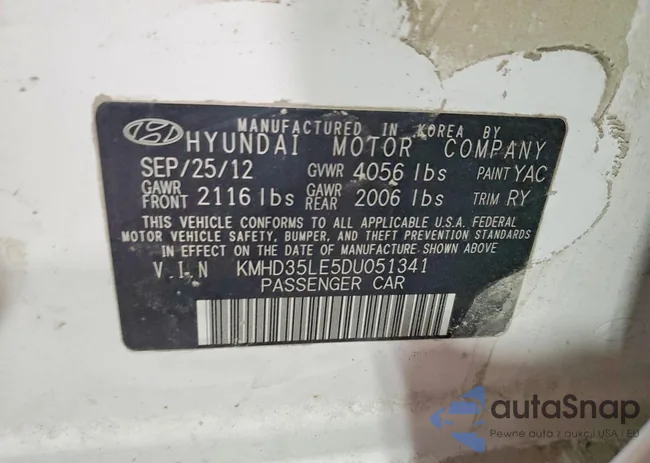 KMHD35LE5DU051341: 77617085