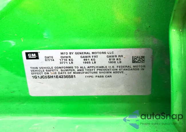 1G1JC5SH1E4236581: 76396825