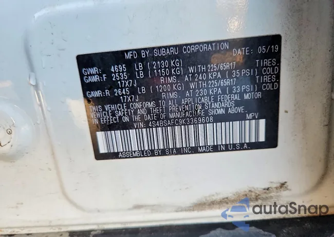 4S4BSAFC9K3369608: 75879525