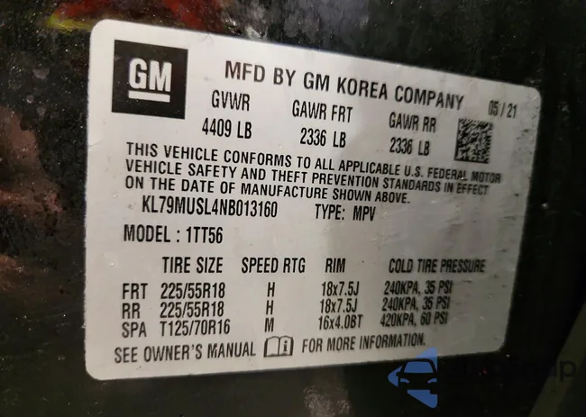 KL79MUSL4NB013160: 77320005