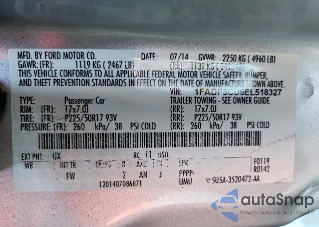 1FADP5CU6EL518327: 76392305