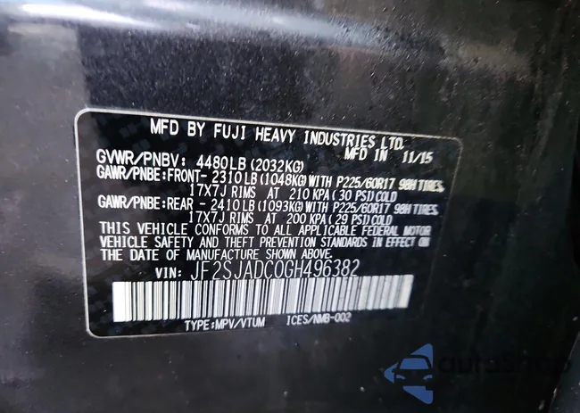 JF2SJADC0GH496382: 75885885