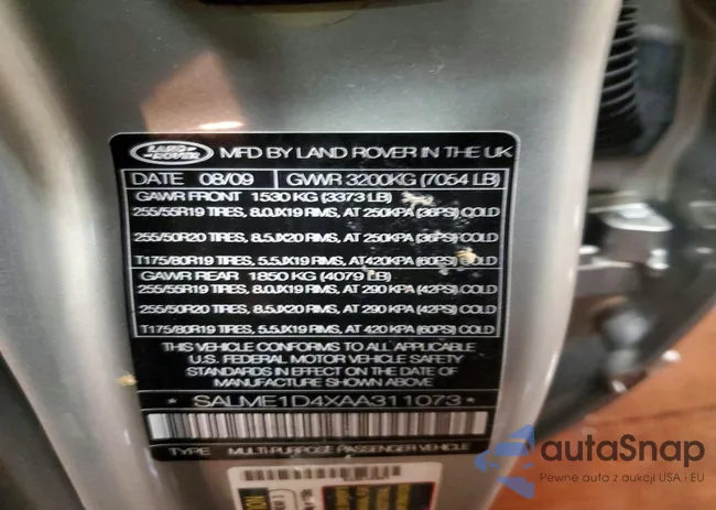 SALME1D4XAA311073: 75269535