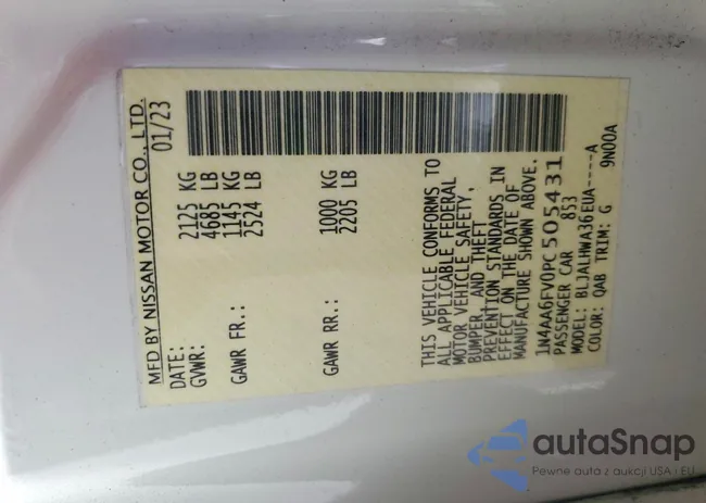 1N4AA6FV0PC505431: 78610695