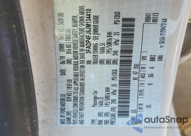 3FADP4FJ6JM134410: 76652325