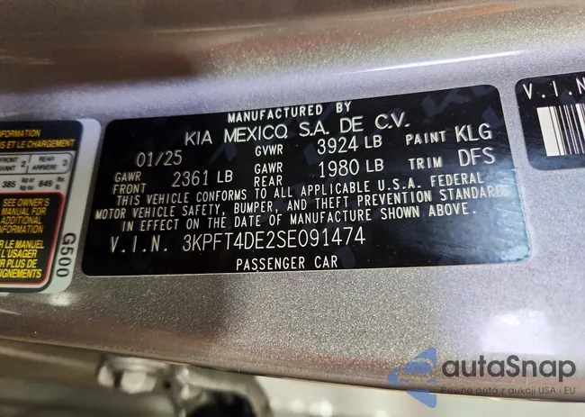 3KPFT4DE2SE091474: 75604545