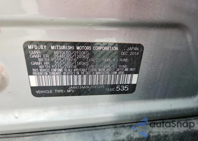 JA4AT3AA3KZ031255: 74062045