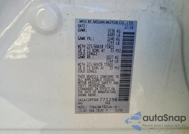 5N1AT2MT0HC771298: 77167855