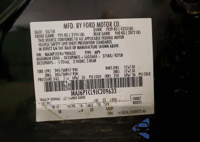 MAJ6P1CL9JC209633: 76735385