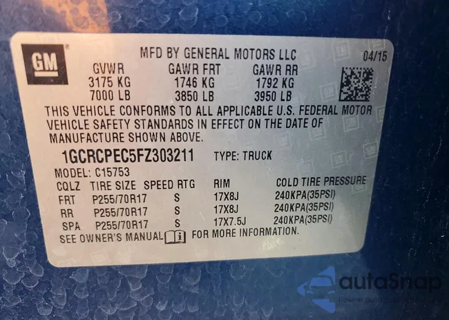 1GCRCPEC5FZ303211: 78609845