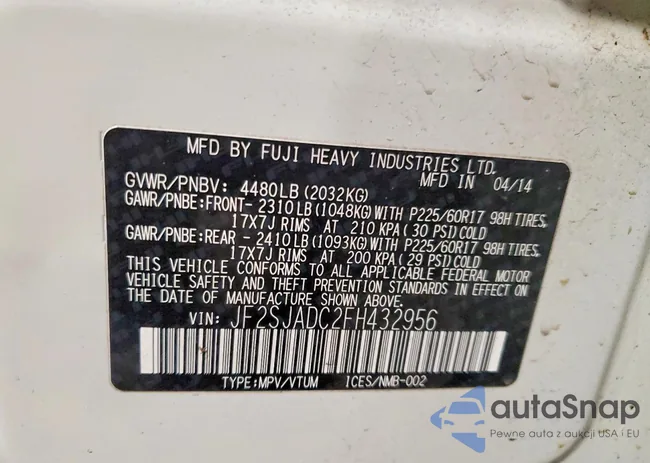 JF2SJADC2FH432956: 75458995