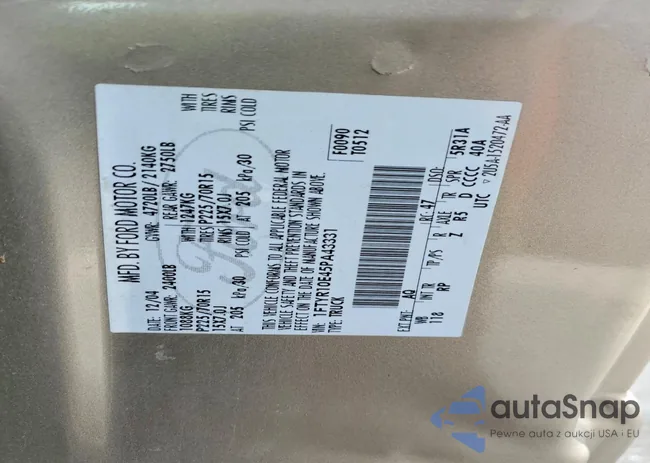 1FTYR10E45PA43331: 78305465