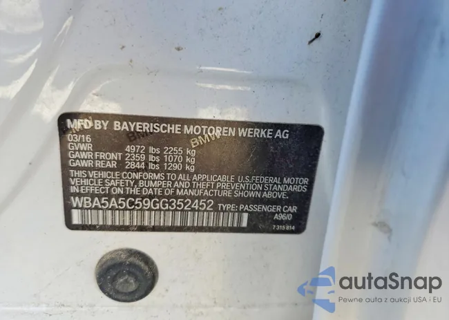 WBA5A5C59GG352452: 77236945