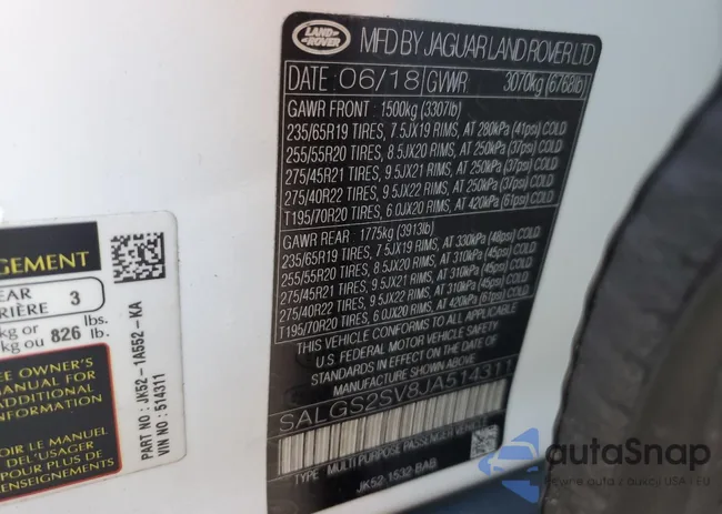 SALGS2SV8JA514311: 39203294