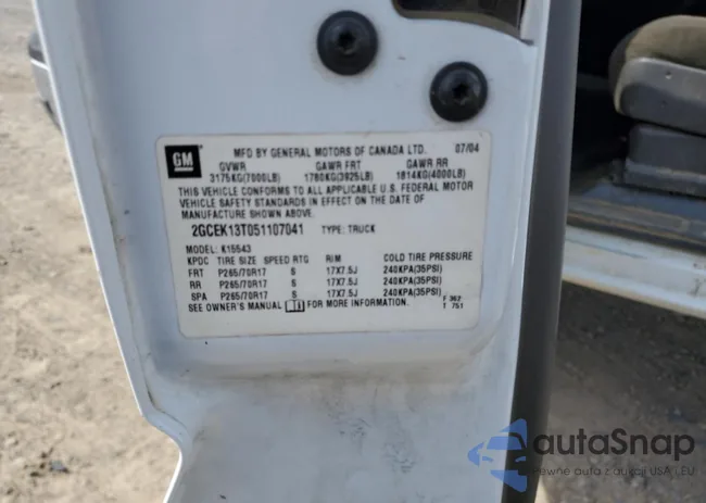 2GCEK13T051107041: 49684965